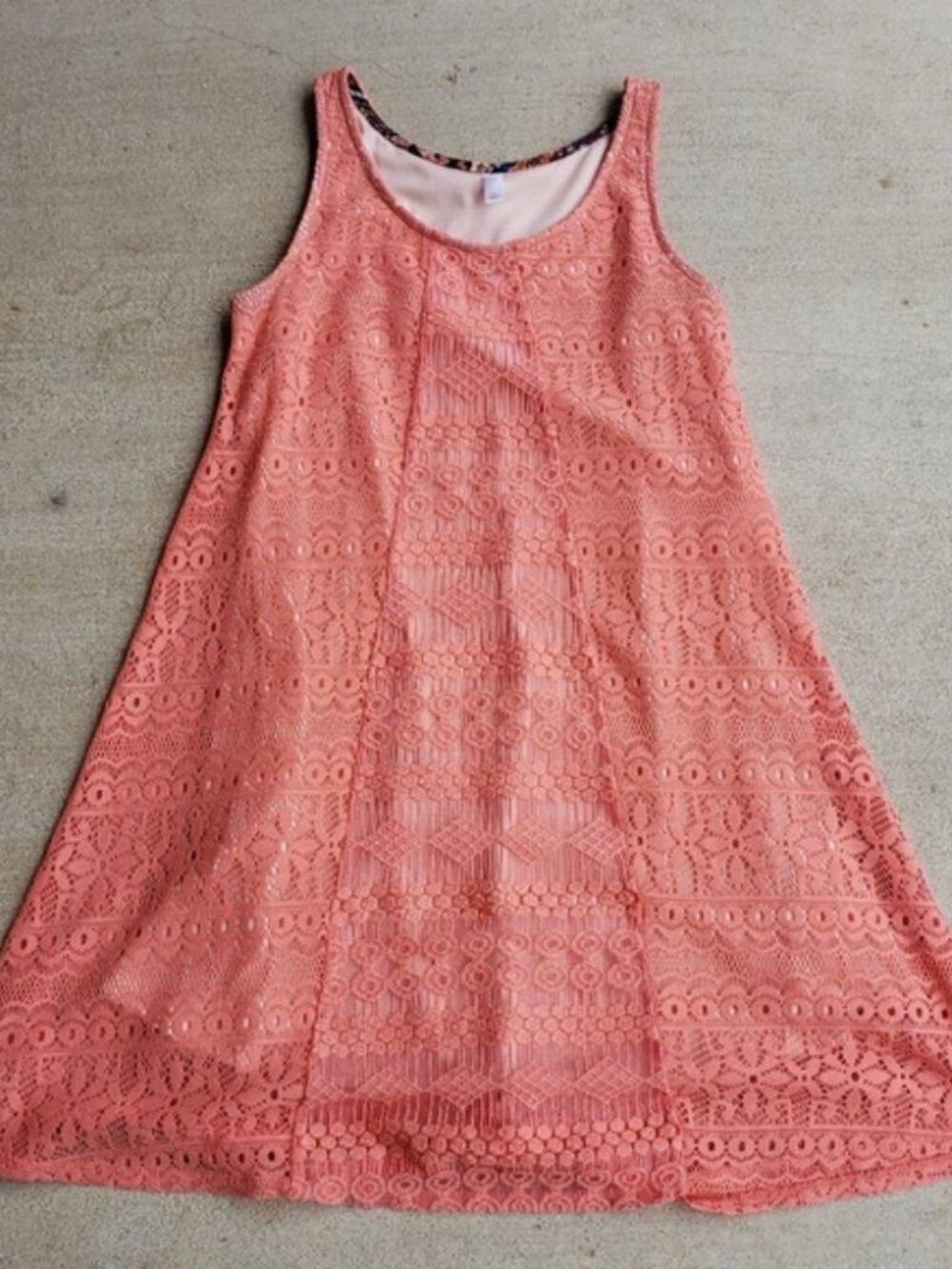 Xhilaration Peach Lace Tank Dress.